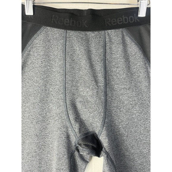 Reebok Mens Leggings Size L Gray & Black Compression Workout Running Breathable - Picture 7 of 14